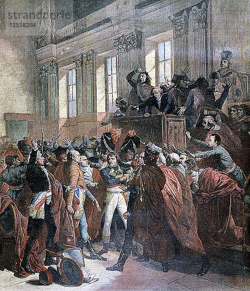 Bonaparte und der Rat der Fünfhundert in St. Cloud  10. November 1799  (1893). Künstler: Unbekannt