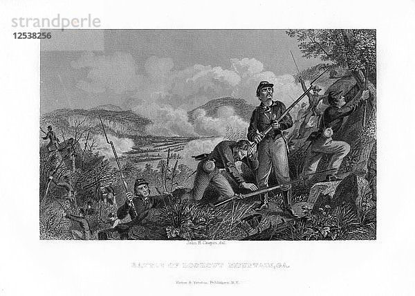 Die Schlacht am Lookout Mountain  Tennessee  24. November 1863 (1862-1867).Künstler: John R. Chapin