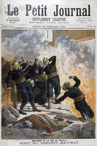 Tod von Sergeant Bauchat  Rue de Reuilly  Paris  1894. Künstler: Frederic Lix