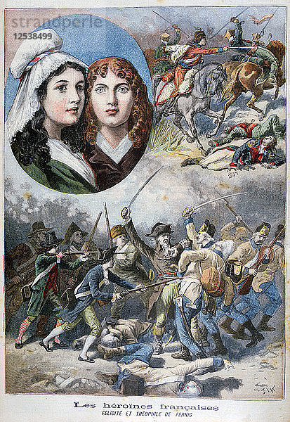 Felicite und Theophile de Fernig  französische Heldinnen  1792  (1894). Künstler: Frederic Lix