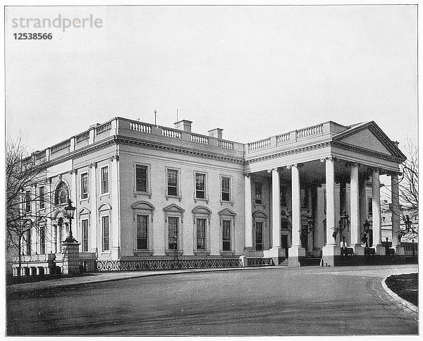 Das Weiße Haus  Washington DC  Ende des 19. Jahrhunderts Künstler: John L. Stoddard