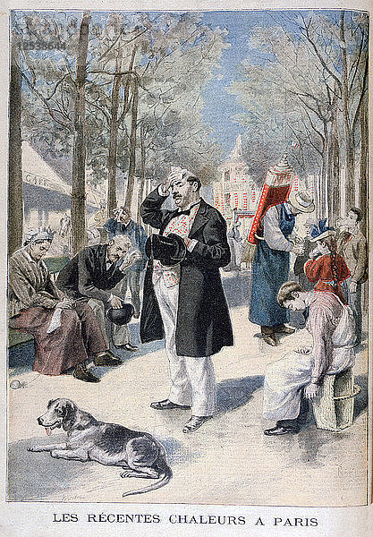 Hitzewelle in Paris  1895. Künstler: F. Meaulle