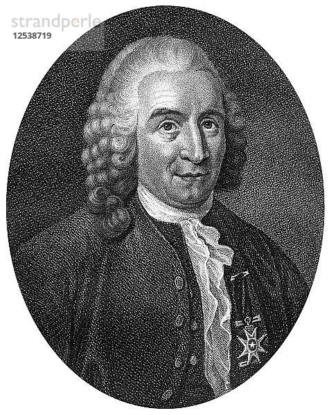 Carolus Linnaeus  schwedischer Botaniker  Arzt und Zoologe des 18. Jahrhunderts  (1812) Künstler: J Chapman