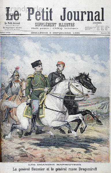 Der französische General Saussier und der russische General Dragomirov  1895. Künstler: F. Meaulle