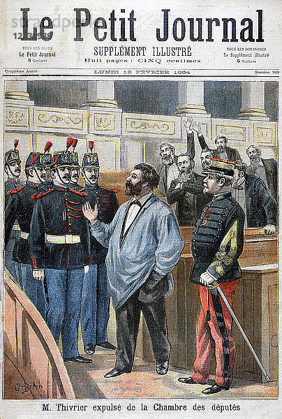 Christophe Thivrier wird aus der Abgeordnetenkammer ausgeschlossen  Paris  1894. Künstler: José Belon