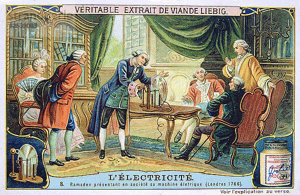 Elektrizitätsvorführung  London  1766  (um 1900). Künstler: Unbekannt