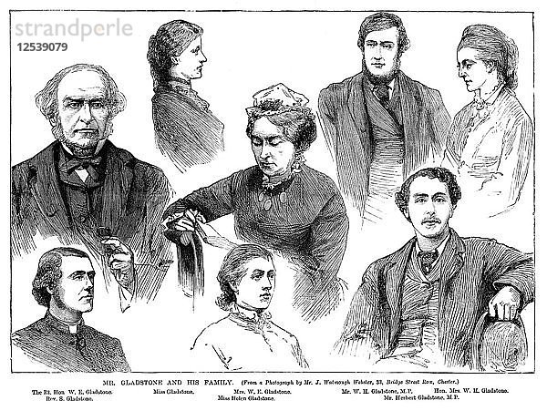 Herr Gladstone und seine Familie  19. Jahrhundert. Künstler: Unbekannt