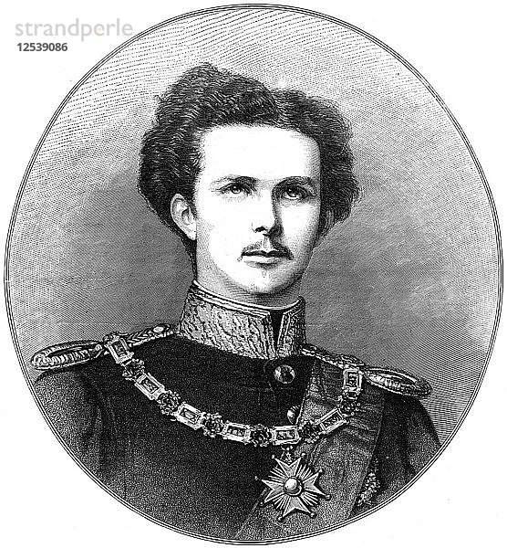 Ludwig II.  König der Bayern  19. Jahrhundert. Künstler: Unbekannt