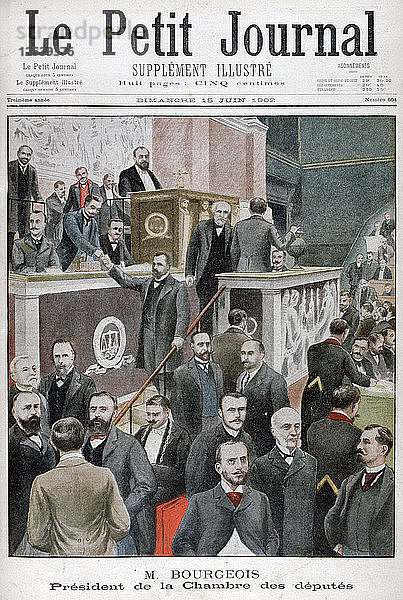 Leon Bourgeois  Präsident der Abgeordnetenkammer  1902. Künstler: Unbekannt
