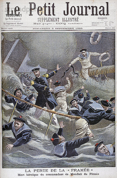 Der Verlust des französischen Zerstörers Framee  1900. Künstler: Unbekannt