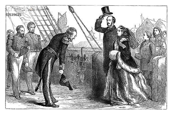 Besuch der Königin und Prinz Alberts auf der Resolute  1856  (um 1888). Künstler: Unbekannt