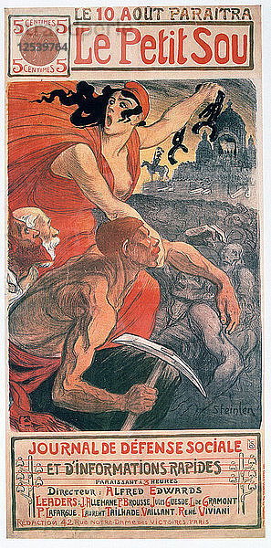 Le Petit Sou  sozialistische Zeitschrift von Théophile Steinlen  1900. Künstler: Théophile Alexandre Steinlen