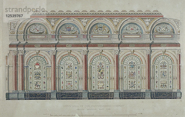 Ostansicht der Livery Hall der Clothworkers Company  City of London  1860. Künstler: Anon