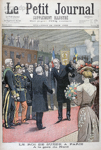 Der Besuch des Königs von Schweden in Paris  1900. Künstler: Eugene Damblans