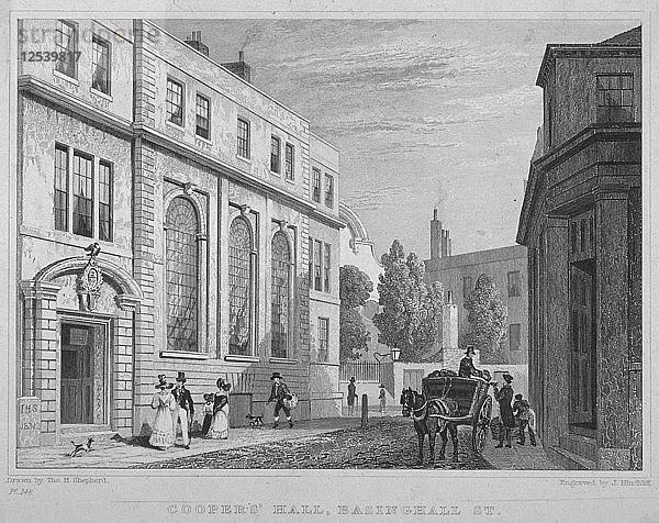 Coopers Hall  City of London  1831. Künstler: J. Hinchcliff