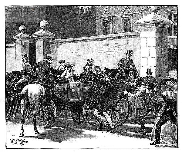 Pates Angriff auf die Königin  1850  (um 1888).Künstler: William Barnes Wollen