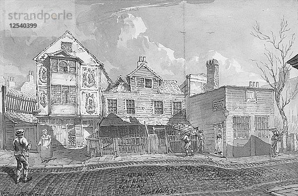 Sir Paul Pindars Haus  Bishopsgate  City of London  1817. Künstler: Robert Blemmell Schnebbelie