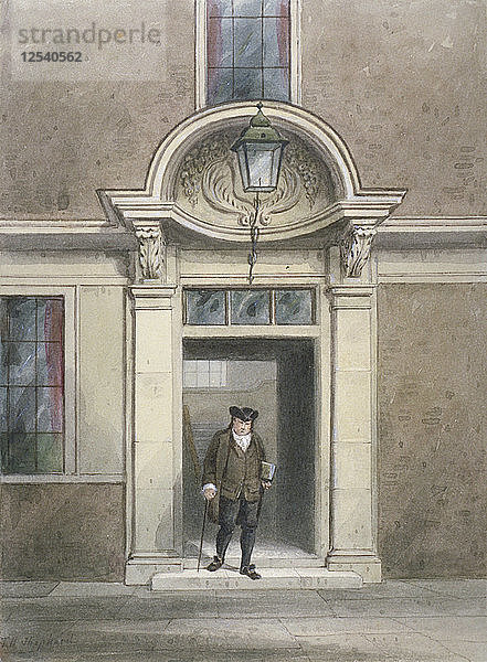 Ansicht von Dr. Johnsons Tür und Treppenhaus  Inner Temple Lane  City of London  1855. Künstler: Thomas Hosmer Shepherd