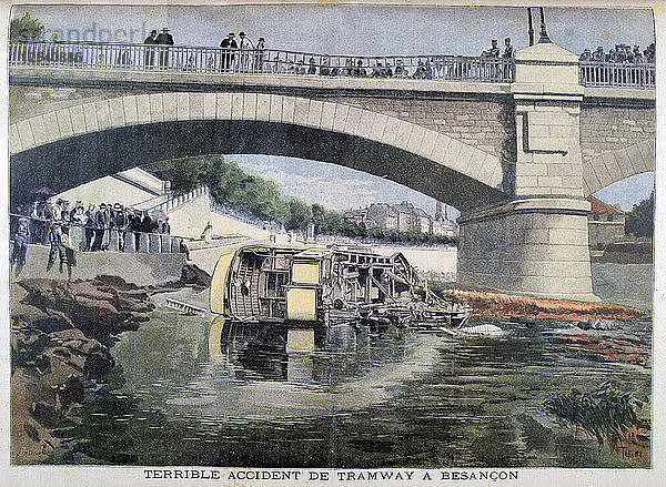 Schreckliches Straßenbahnunglück  Besancon  Frankreich  1899. Künstler: Oswaldo Tofani