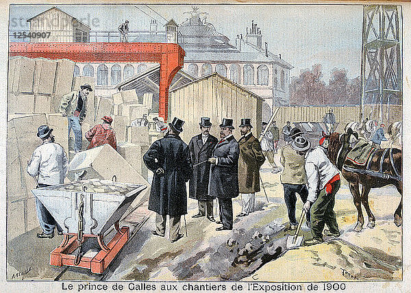 Der Prinz von Wales besichtigt die Baustellen der Weltausstellung von 1900  Paris  1898. Künstler: F. Meaulle