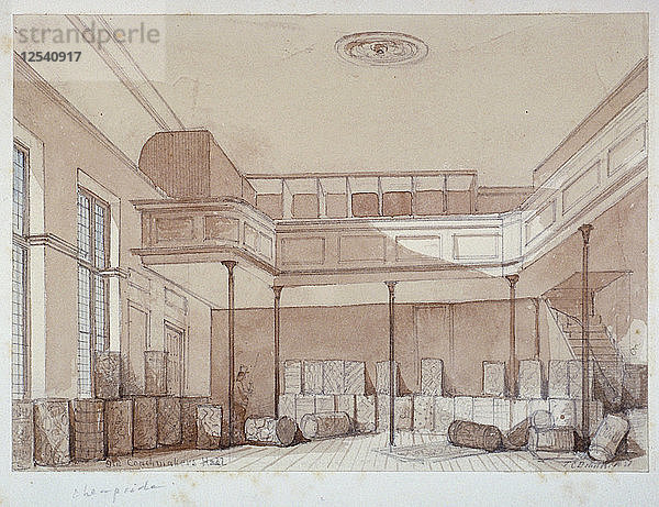 Innenraum der Coachmakers Hall  Noble Street  City of London  1851. Künstler: Thomas Colman Dibdin
