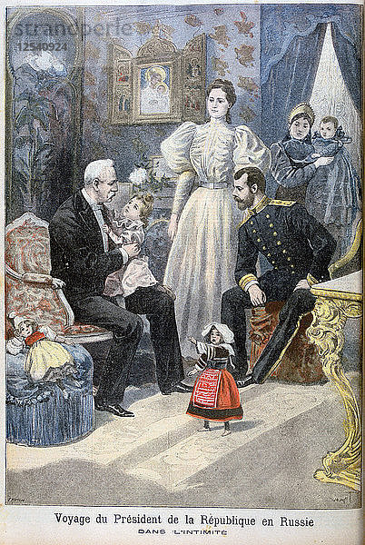 Zar Nikolaus II. von Russland und Felix Faure  Präsident der Französischen Republik  1897. Künstler: Oswaldo Tofani