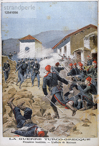 Schlacht von Meluna  Griechisch-Türkischer Krieg  1897. Künstler: Henri Meyer