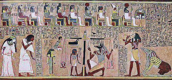 Szene aus dem Totenbuch des Any  ägyptisch  um 1275 v. Chr.  (um 1900-1920). Künstler: Unbekannt