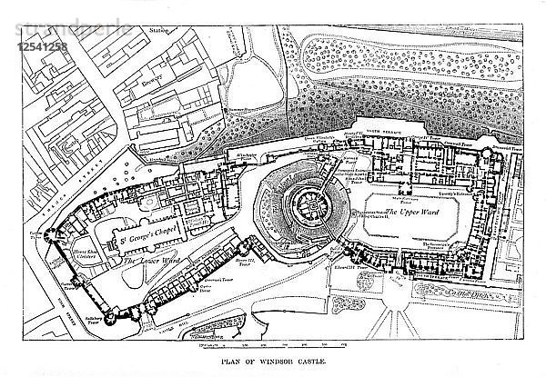 Plan von Schloss Windsor. Künstler: Unbekannt