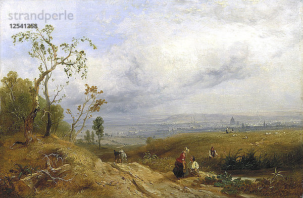 Ein Blick auf die Metropole von Hampstead Heath aus  1841. Künstler: James Baker Pyne