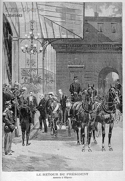 Die Rückkehr von Felix Faure  dem französischen Staatspräsidenten  nach seinem Besuch in Russland  1897. Künstler: F. Meaulle