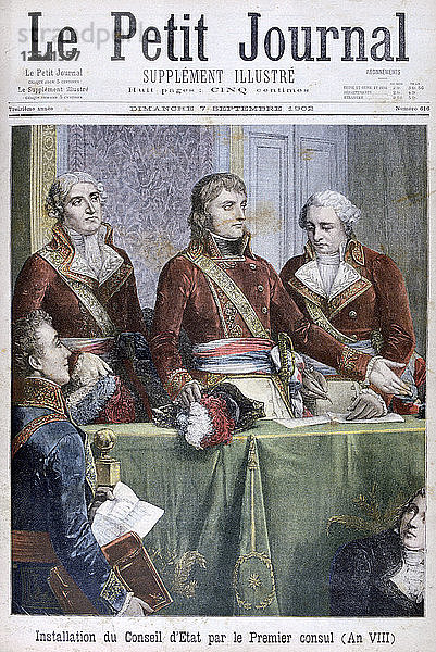 Die Einsetzung des Staatsrats durch den Ersten Konsul Napoleon  1799 (1902). Künstler: Unbekannt