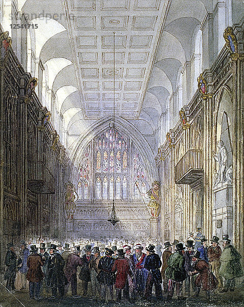 Innenraum der Guildhall  City of London  1838. Künstler: C. Matthews