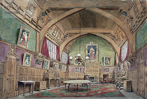 Innenansicht der Halle im Barnards Inn  London  um 1875. Künstler: John Phillipps Emslie
