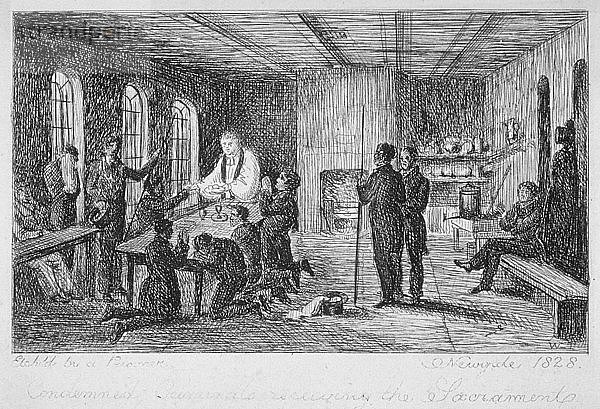 Im Inneren des Newgate-Gefängnisses  Old Bailey  City of London  1828. Künstler: WT