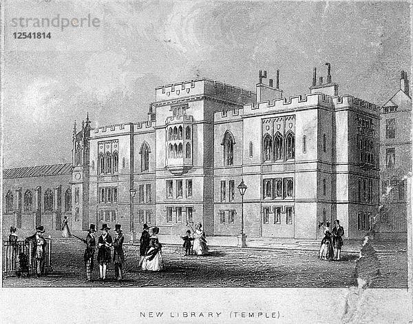 Ansicht der Inner Temple Library  City of London  1847. Künstler: Anon