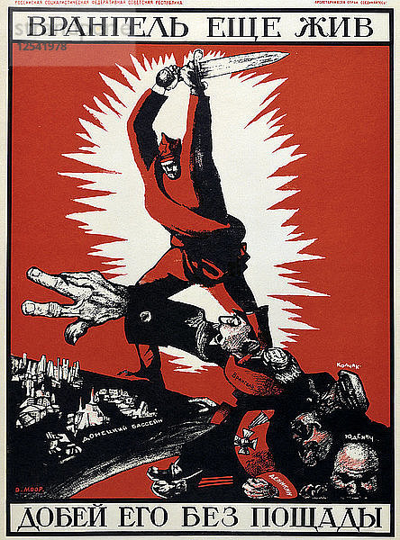 Sowjetisches politisches Plakat  1920. Künstler: Dmitriy Stakhievich Moor