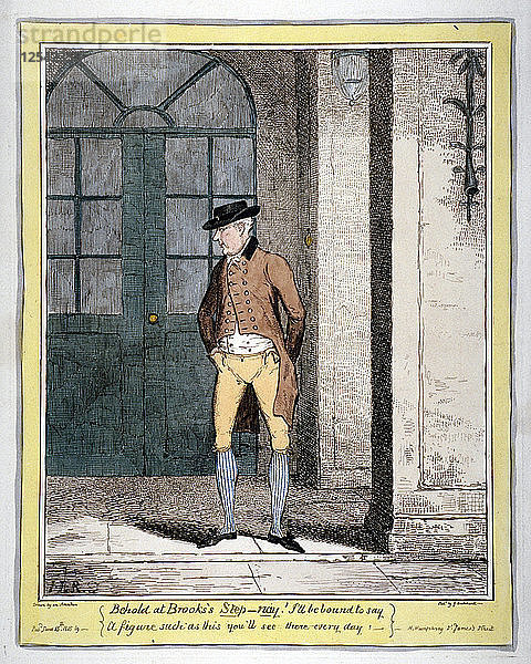 Ein Mann vor dem Brooks Club  London  1815. Künstler: George Cruikshank