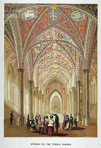 Innenansicht der Temple Church  City of London  um 1860. Künstler: Anon