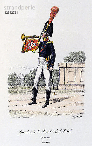 Gardes de la Prevote de lHotel  Trompeter  1814-16 Künstler: Eugene Titeux