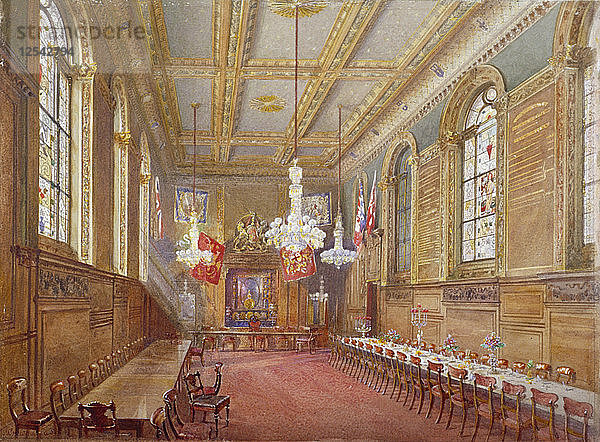 Innenraum der Vintners Hall  Upper Thames Street  London  1880. Künstler: John Crowther