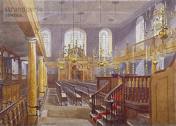 Synagoge  Bevis Marks  City of London  1884. Künstler: John Crowther