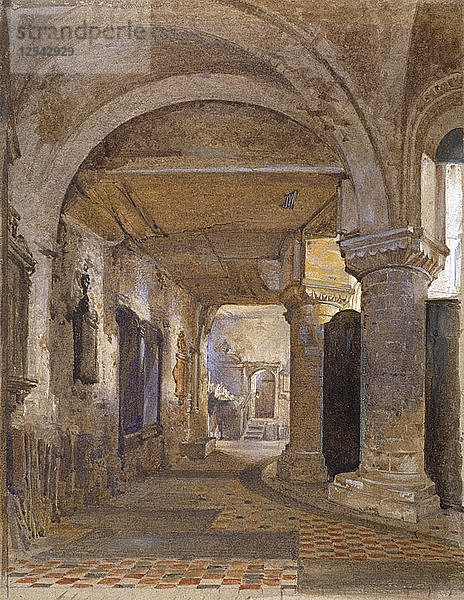 Innenraum des St. Bartholomews Priory  Smithfield  City of London  um 1880. Künstler: John Crowther