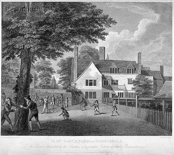 Die Camberwell Free Grammar School  Camberwell  London  1795. Künstler: William Bromley