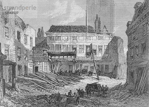 Ansicht des Abrisses des Saracens Head Inn  Snow Hill  City of London  1868. Künstler: RCH