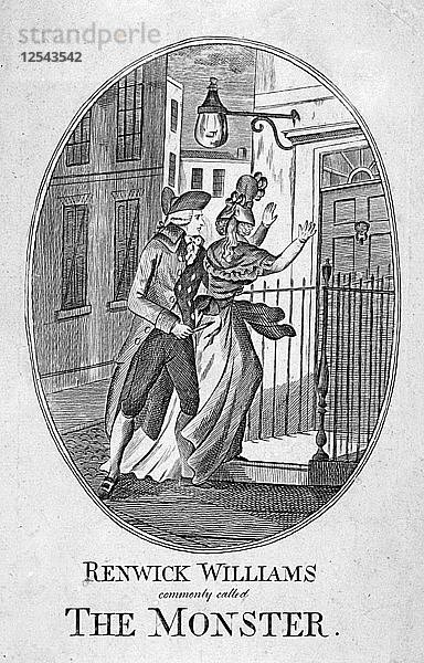 Renwick Williams  gemeinhin das Monster genannt  1790. Künstler: Anon