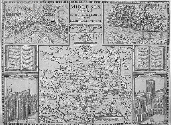 Karten von London  1610. Künstler: Anon