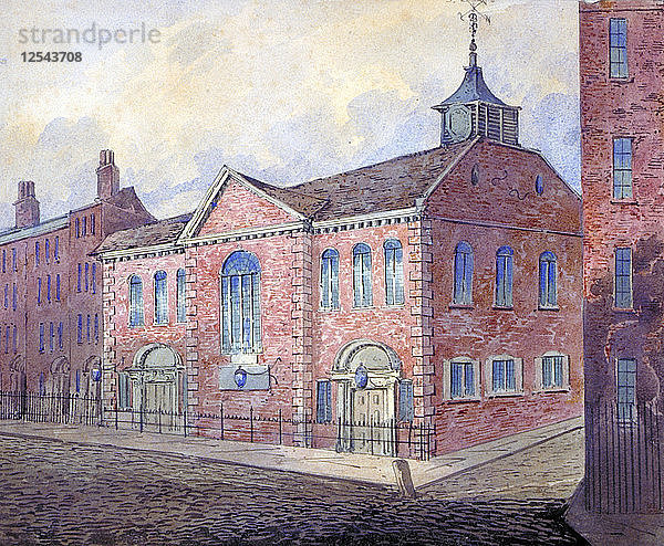 Blick auf die Kirche St. George the Martyr  Queen Square  Holborn  London  um 1815. Künstler: William Pearson