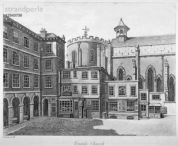 Ansicht der Temple Church  City of London  1800. Künstler: Anon