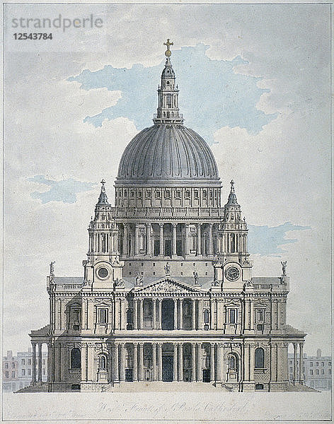 Westfassade der St.-Pauls-Kathedrale  City of London  1780. Künstler: Thomas Malton II